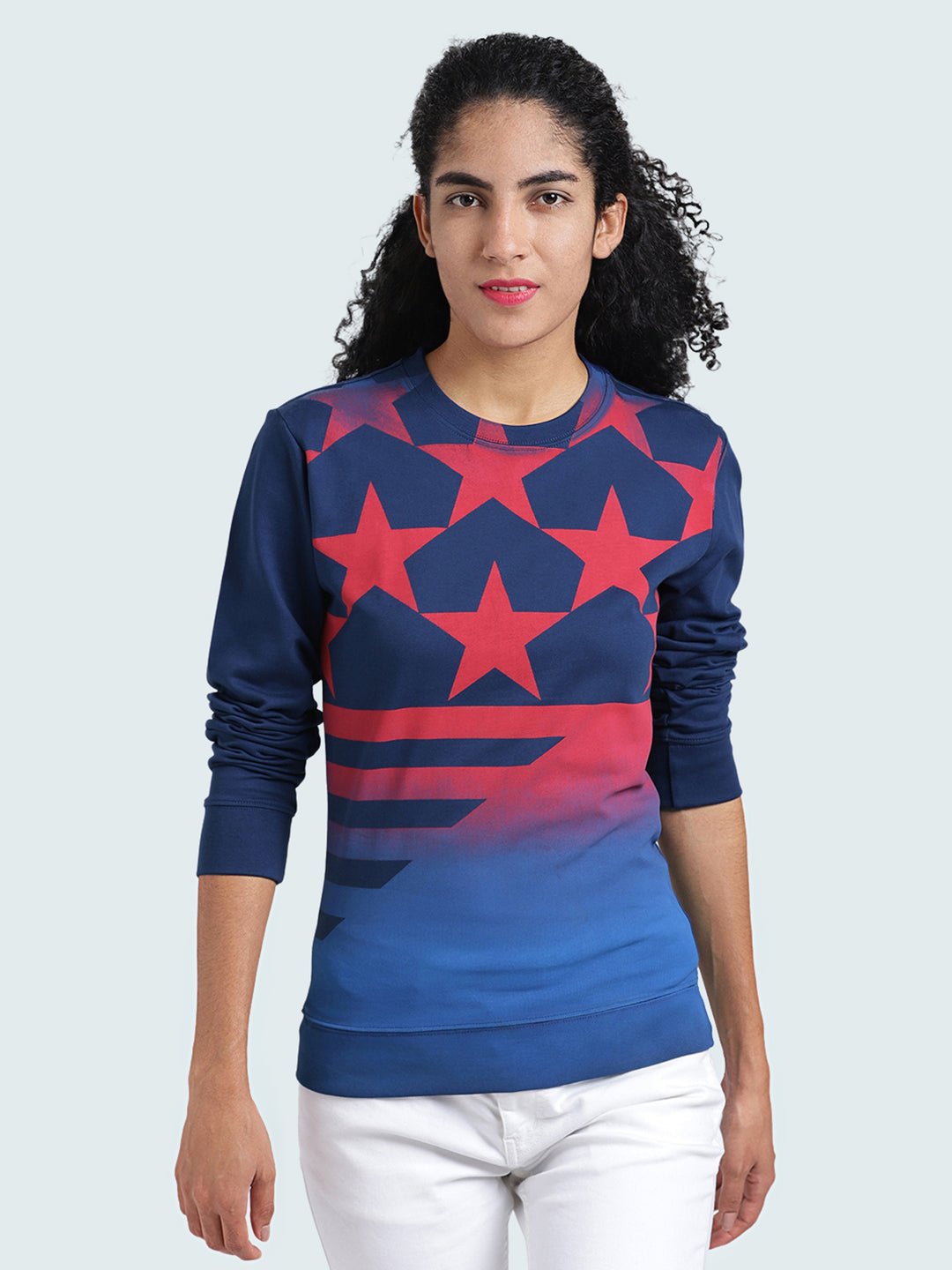 Huetrap Womens Launch Navy Graphic Sweatshirt - Main Image